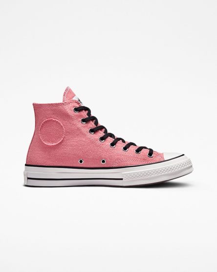 Tenis Converse x Stüssy Chuck 70 Cano Alto Masculino Roxo Pretas | PT D051094